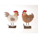 HBX natural living Déco poulet Kinnom 11,5x7xh9,5cm Assorti