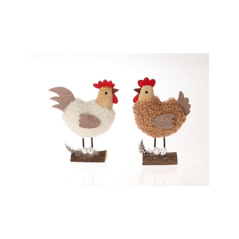 HBX natural living Déco poulet Kinnom 11,5x7xh9,5cm Assorti