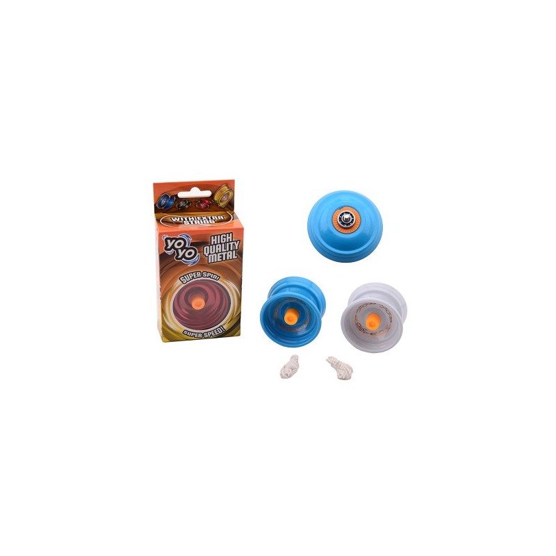 John Toy Steel YoYo à roue libre avec corde supplémentaire - 7,5x4,5x14cm