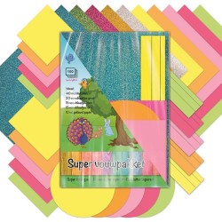 Dutch Crafts Super vouwpakket 100-delig neon/glitter