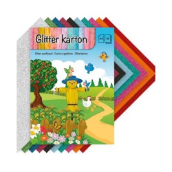 Dutch Crafts Glitter bloc A4 10 feuilles de carton pailleté coloré