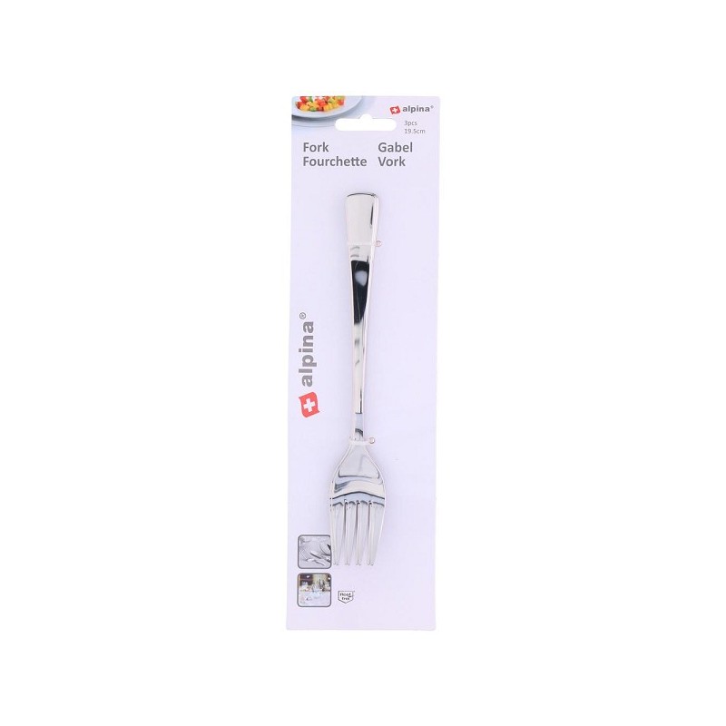 Alpina Tafelvork RVS 3 stuks op kaart 19,5cm