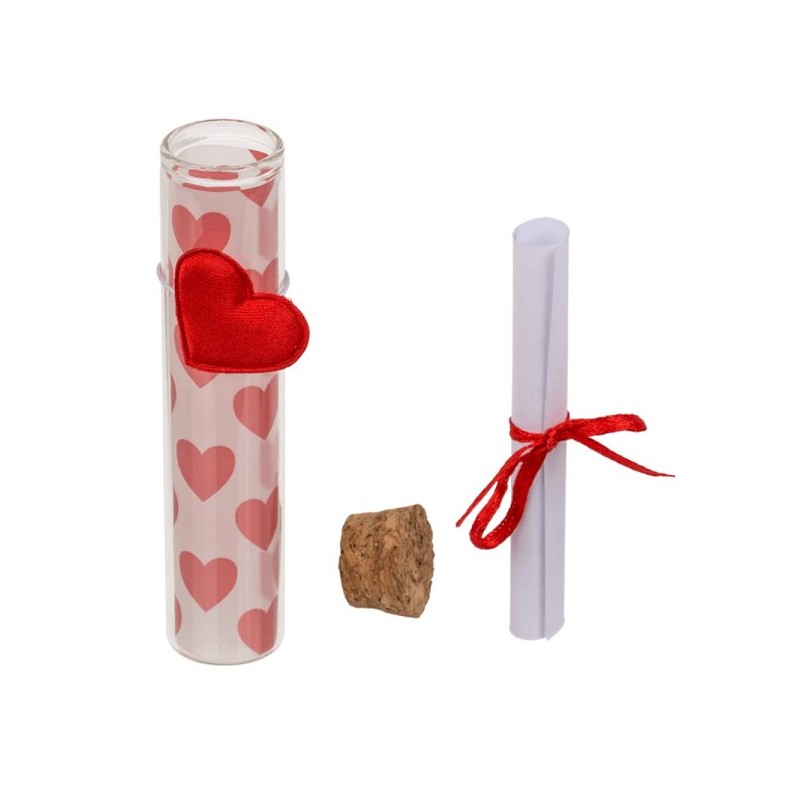 Lettre d'amour en bouteille en verre avec bouchon 10,5 cm