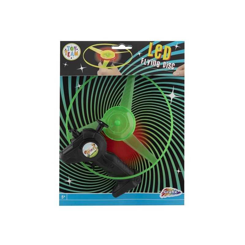 Grafix LED Flying Disc met trekkoord- Leeftijd vanaf 5 jaar