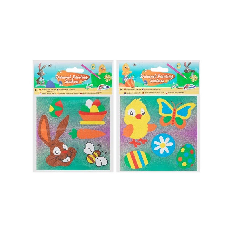 Grafix Diamond Painting Stickers Pâques 5 pièces - À partir de 5 ans