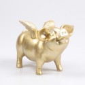 Stoobz Polystone image tirelire cochon avec ailes or 14x25x15cm