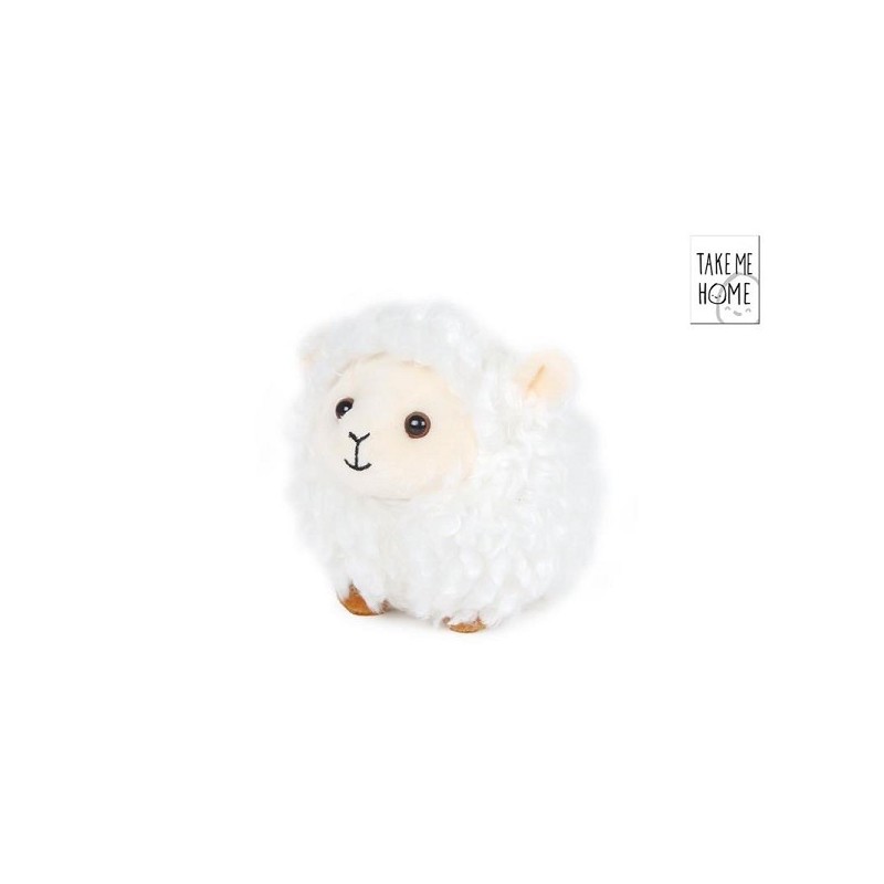 Peluche mouton blanc Take Me Home couché 12cm