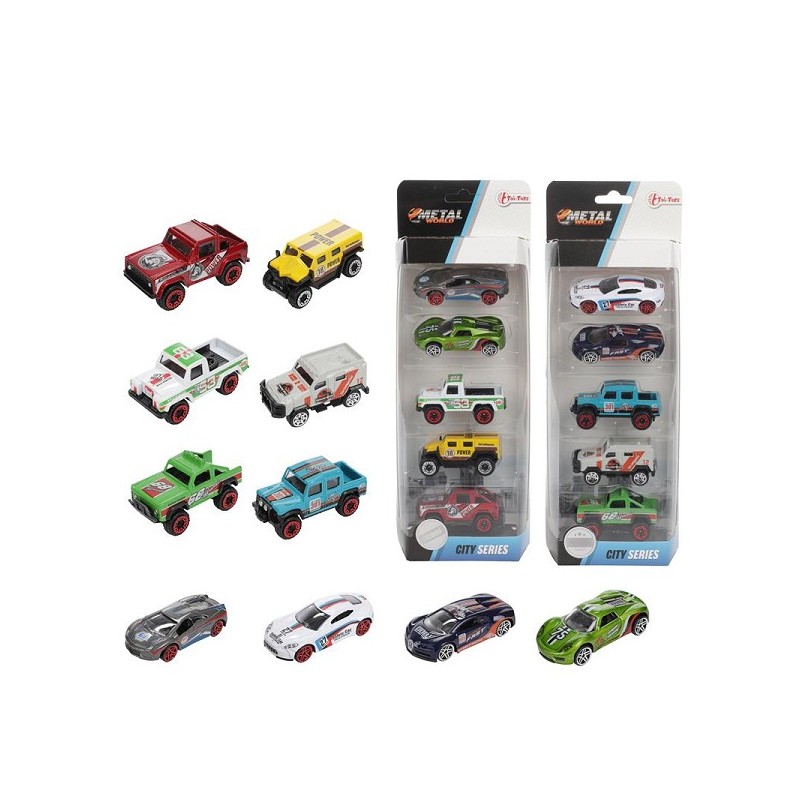 Toi Toys ensemble de voitures de course/rallye 5 pièces