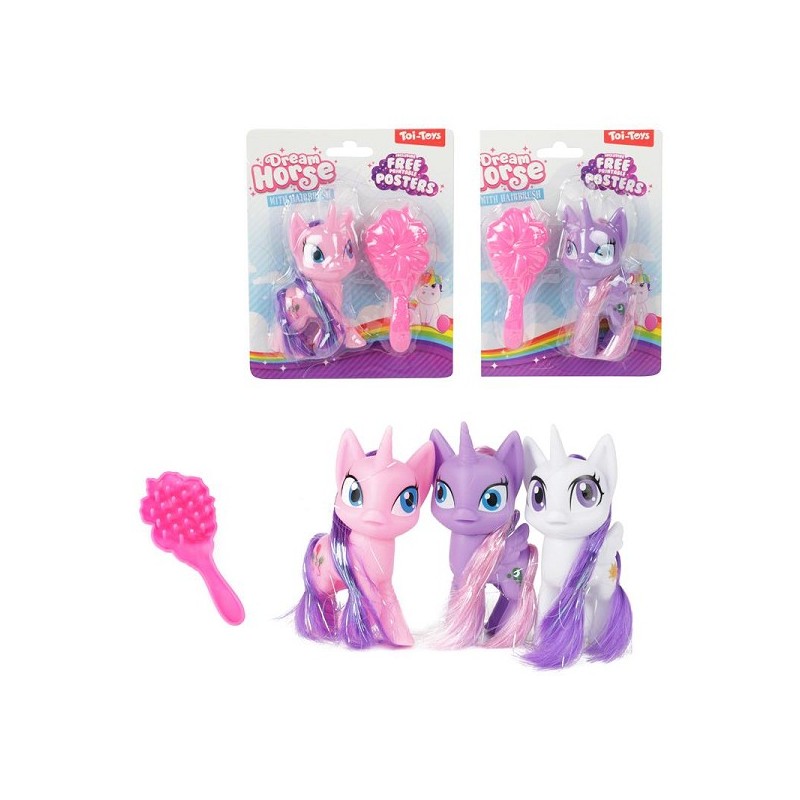 Toi Toys Dream Horse Mini licorne mignonne avec peigne 9cm