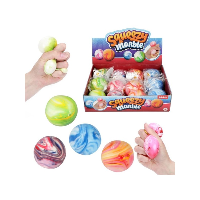 Toi Toys Knijpbal Squeezy Marble super soepel Ø6cm