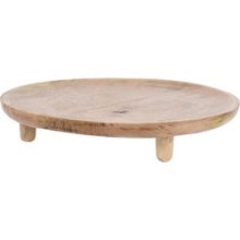 Plateau de service rond Ø37cm en bois de manguier