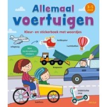 Deltas Kleur- en stickerboek met woordjes - Allemaal voertuigen (3-5 j.)