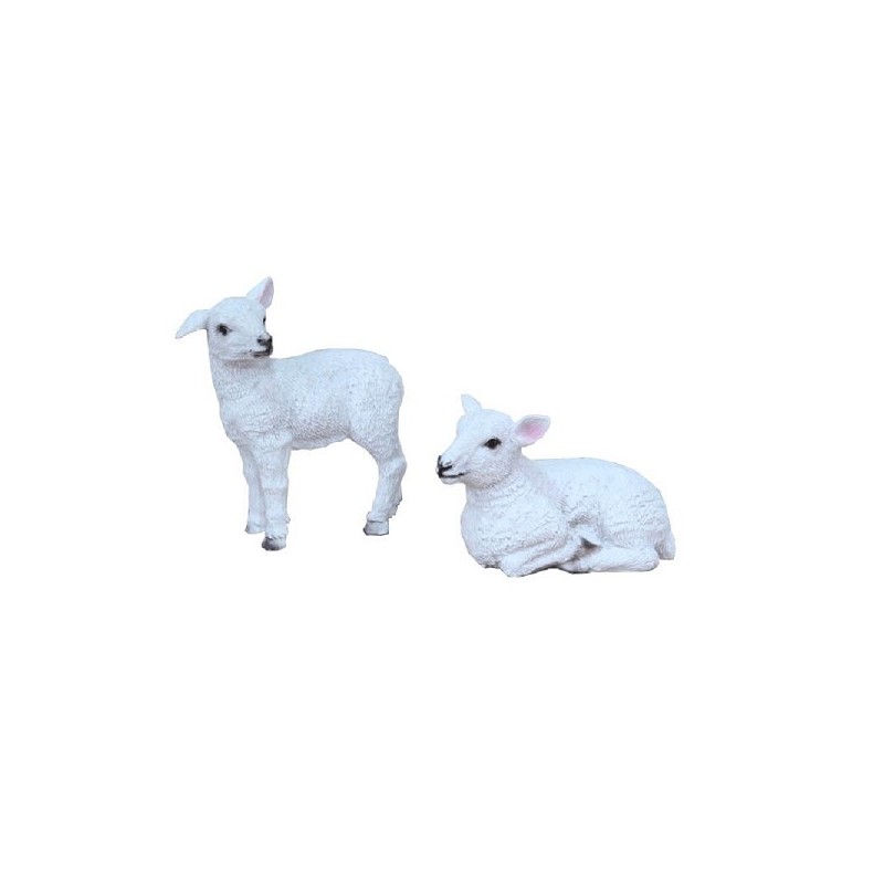 Statue mouton polystone debout ou couché 7x4x5cm