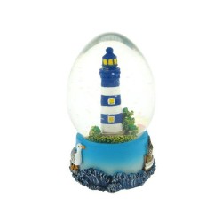 Boule tremblante petit phare ovale bleu Ø4,5x7cm