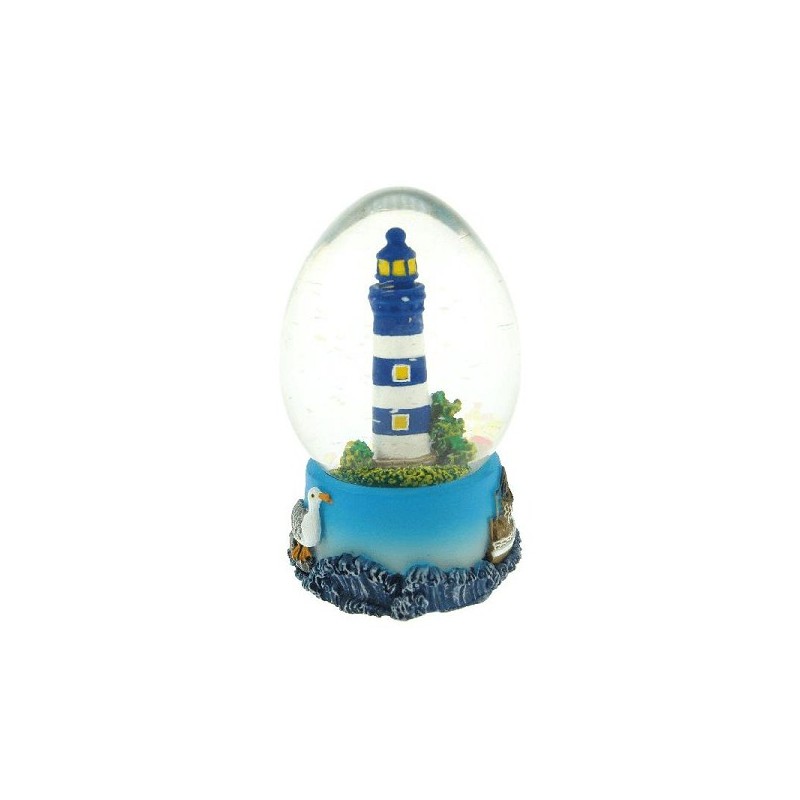 Boule tremblante petit phare ovale bleu Ø4,5x7cm