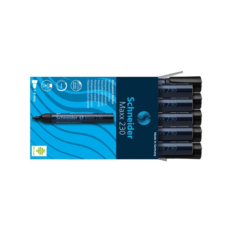 Schneider Marker permanent 230 rond zwart 10st