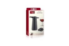 Vacu Vin wine saver zwart met 2 afsluitdoppen