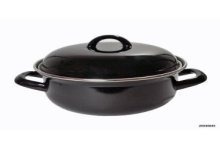 Cocotte émaillée noire 20x20x8,5cm