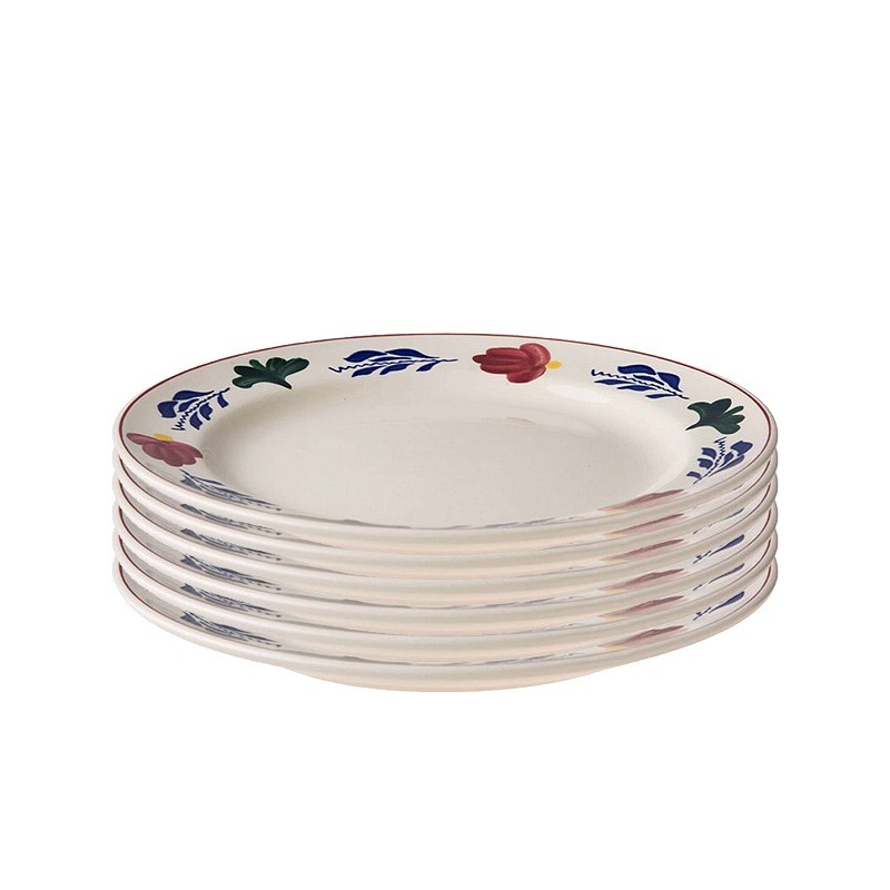 Boerenbont Assiette Plate Ø24cm boîte de 6 pièces, Faïence