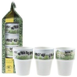 Wiebe van der Zee Coffret cadeau 3 tasses à lait de vache 260ml porcelaine
