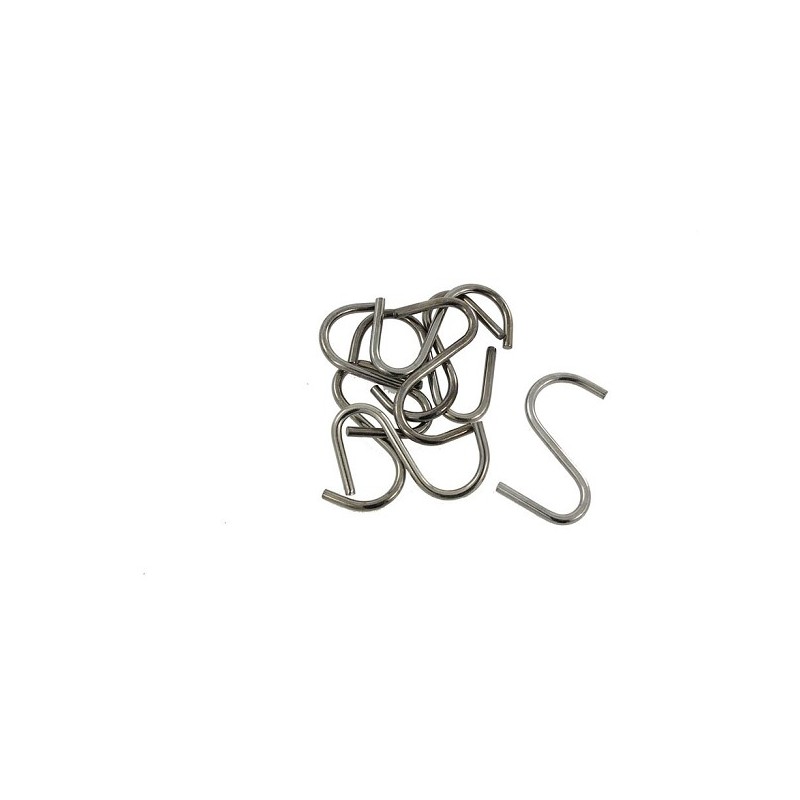 Crochet en S ou crochet de suspension chromé, jeu universel de 6 pièces pour support suspendu