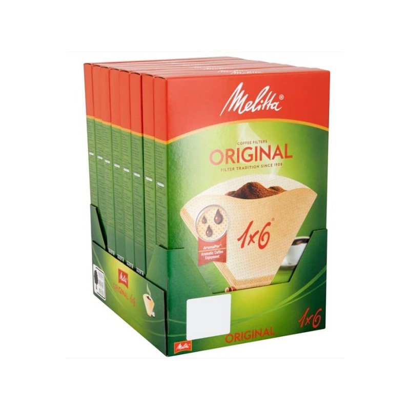 Melitta Koffiefilters 1x6 40stuks.Verpakking van 8 dozen (8 doos a 40 stuks)