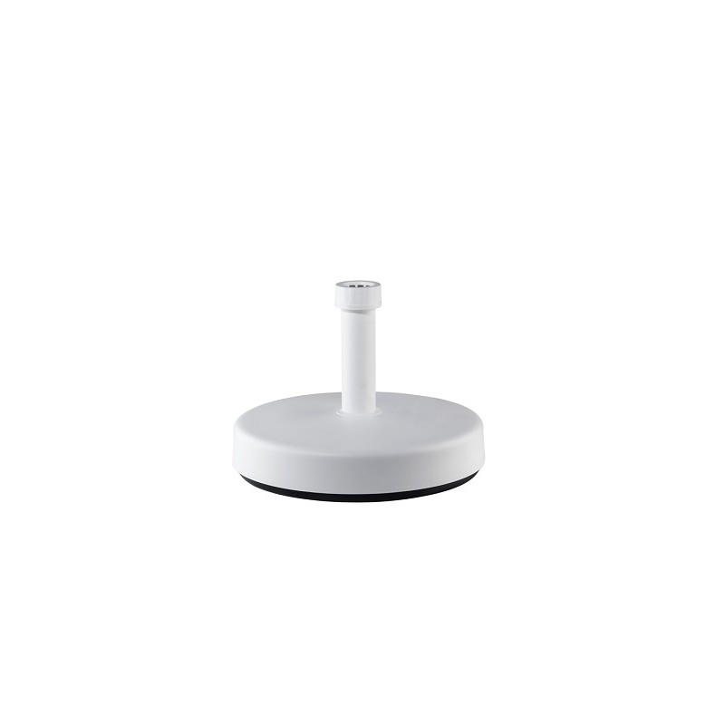 Pied de parasol rond 46cm blanc 25kg rechargeable. tube 21-54mm