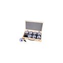 Jeu de boules 8 metalen ballen in houten kist