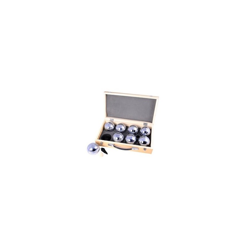Jeu de boules 8 metalen ballen in houten kist