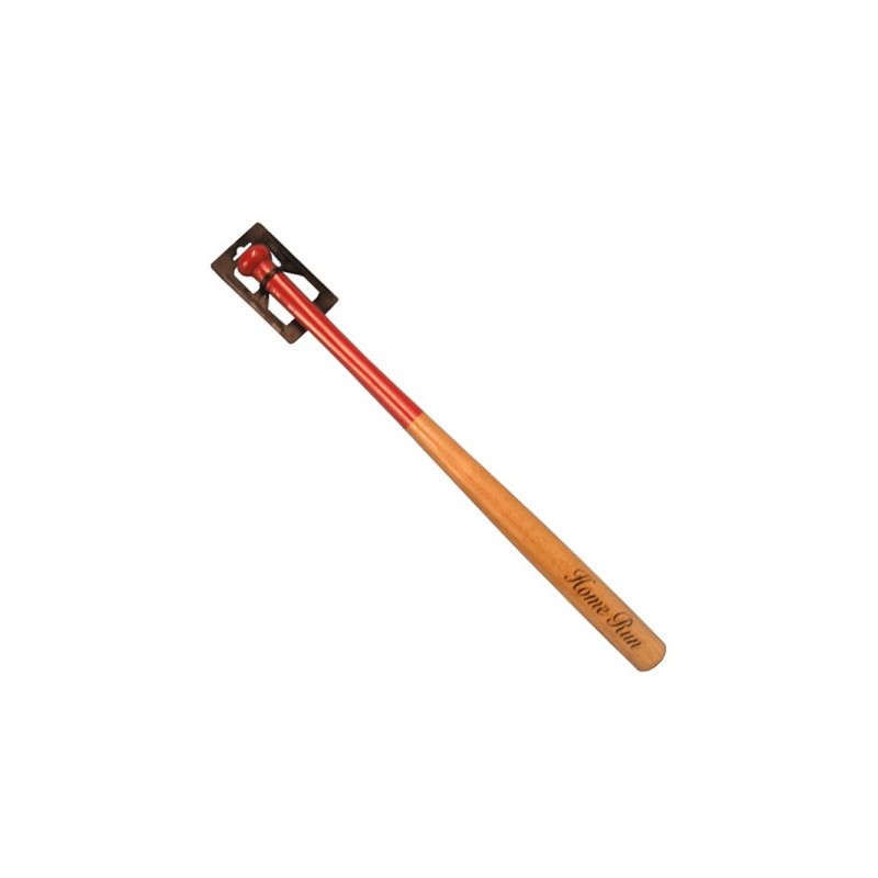 Batte de baseball rouge/bois naturel