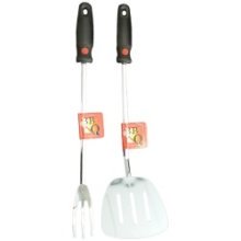 BBQ barbecuevork- en spatelset metaal 45cm