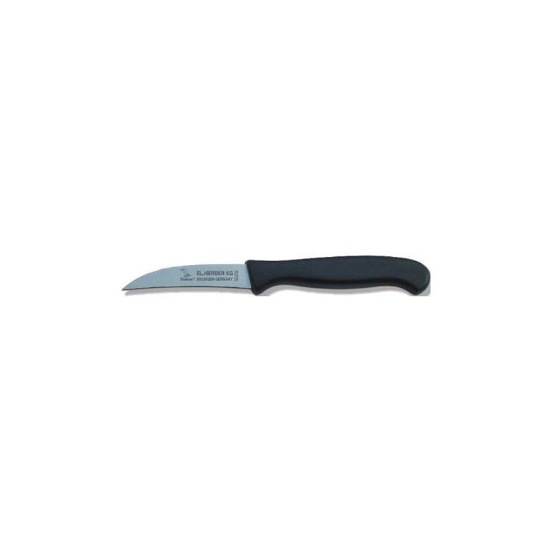 Couteau d'office H.Herder avec manche en plastique noir et lame courbée en acier inoxydable carte de 10 pièces