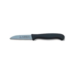 Couteau à éplucher H.Herder avec manche en plastique noir et lame en acier inoxydable sur carte de 10 pièces