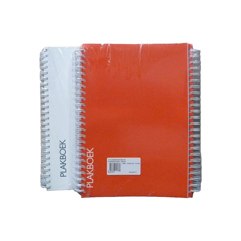 Scrapbooks double spirale, paquet de 5 pièces en rouge ou blanc