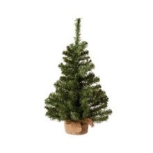 Everlands Mini sapin de Noël artificiel dans un sac de jute 60 cm vert