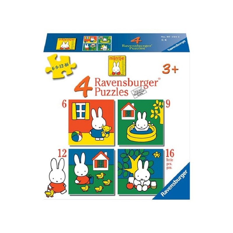 Ravensburger Miffy 4 dans une boîte 6-9-12 et 16 pièces
