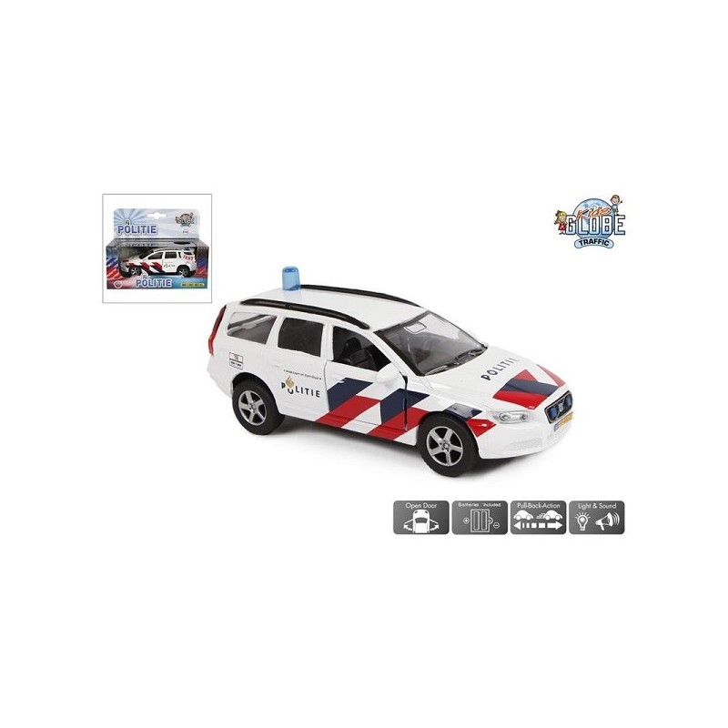 Kids Globe politie Volvo V70 NL die cast pb licht geluid 12cm