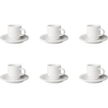 Mammoet Tasse et Soucoupe Budgetline étroite porcelaine blanche140ml (lot de 6) 6,4x14cm