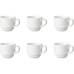 Mammoet Tasse à café large 200ml porcelaine blanche (lot de 6) dia7,5x7cm