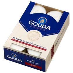 Gouda Maxi bougies chauffe-plat durée de combustion 10 heures boîte de 12 pièces