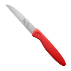Couteau d'office Couteau de moulin en inox avec manche en plastique rouge