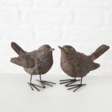 Boltze Home Figurine oiseau Spatz H6cm résine synthétique marron