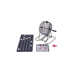 Bobine de bingo 13,5 cm avec boules, tableau de contrôle, poissons et cartes de bingo