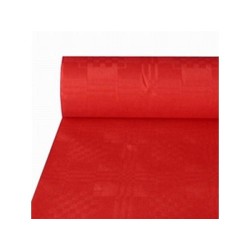 Nappe damassé papier ROL 118cmx8m rouge