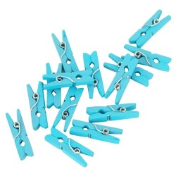 Mini pinces pack de 24 pièces bleues