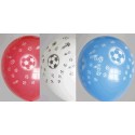 Sac Globos 50 ballons football rouge/blanc/bleu