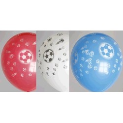 Sac Globos 50 ballons football rouge/blanc/bleu