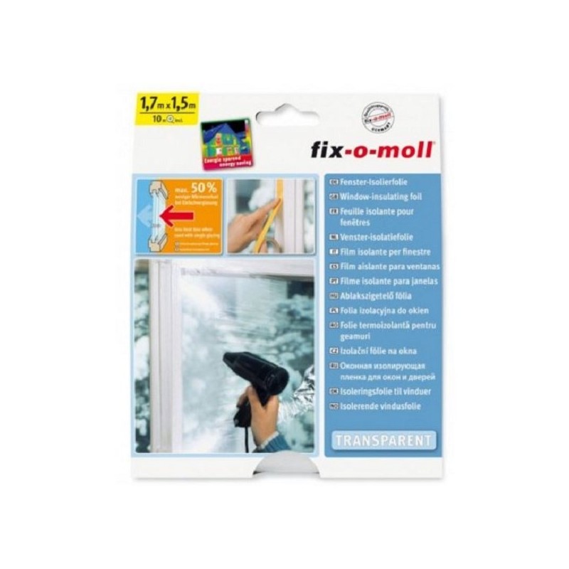 Fix-o-moll Film isolant pour fenêtre transparent 170x150cm