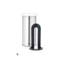 Brabantia boîte de rangement Senseo acier mat anti-empreintes digitales couvercle transparent dia.8,5x17cm