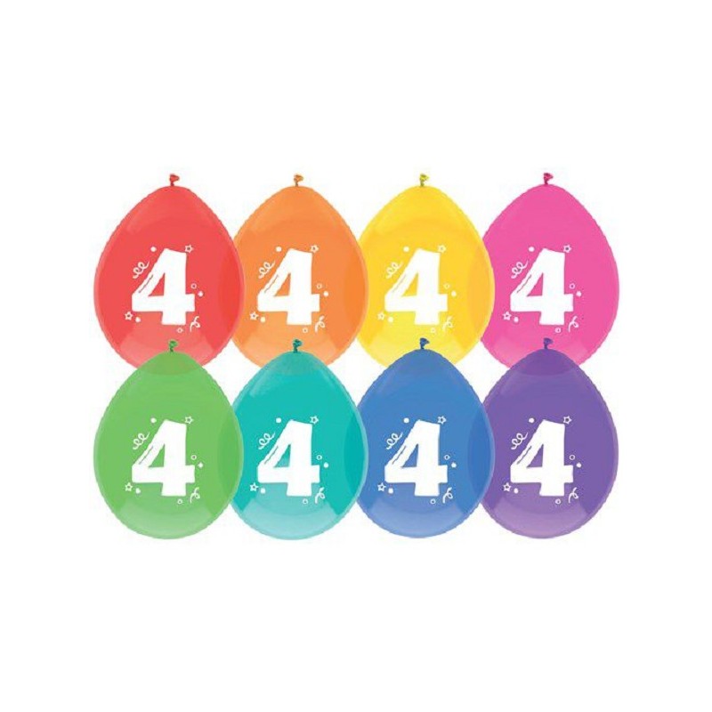 Ballonnen 4 jaar pak a 8 stuks